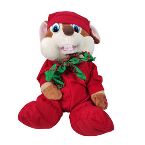 Vintage PBC Singing Dancing Christmas Mouse Plush 12in Let It Snow